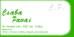 csaba pavai business card